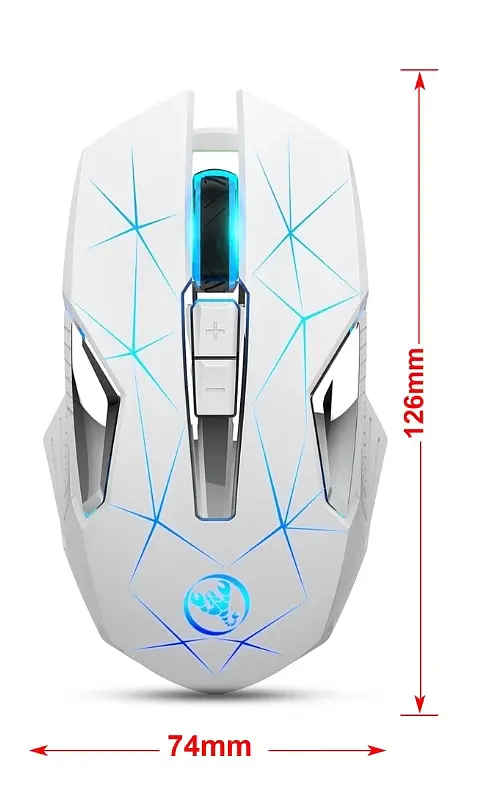 Миша бездротова з акумулятором та підсвіткою HXSJ T300 2,4 GHz White - фото 4
