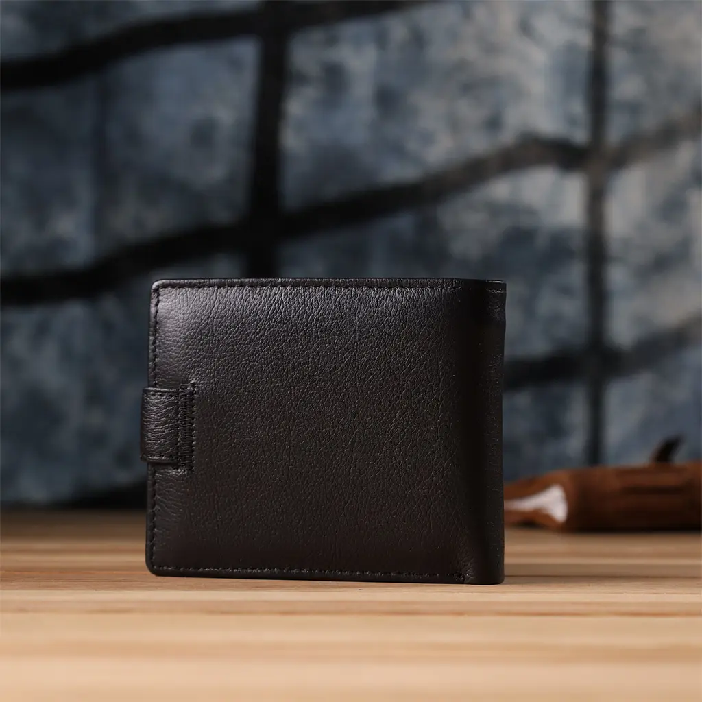 Класичний чоловічий гаманець горизонтальний з натуральної шкіри ST Leather 11.5х9.5х3 см acs0029626 - фото 10