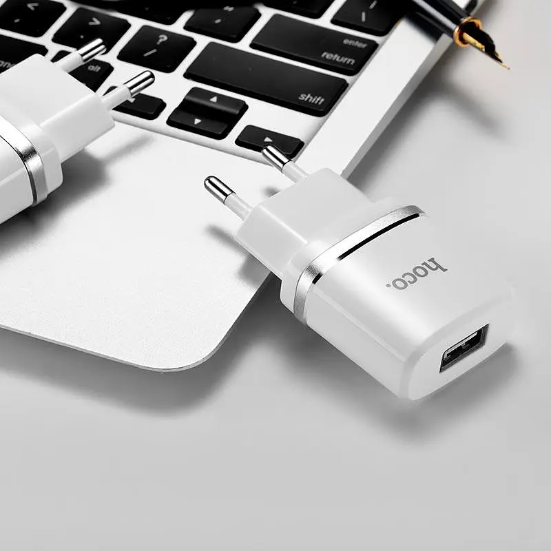 Адаптер мережевий Hoco C11 1USB 1 А блок живлення білий 6957531047728 - фото 7