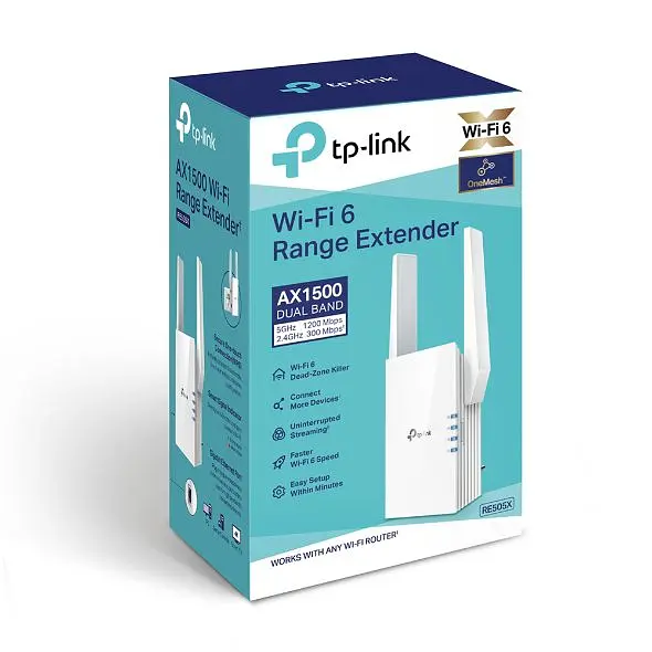 Підсилювач Wi-Fi сигналу, розширювач покриття TP-LINK RE-505X AX1500, 1хGE, LAN, MESH - фото 6