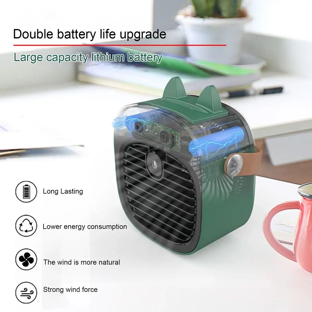 Портативний вентилятор Epik F12 Green [137263] - фото 4