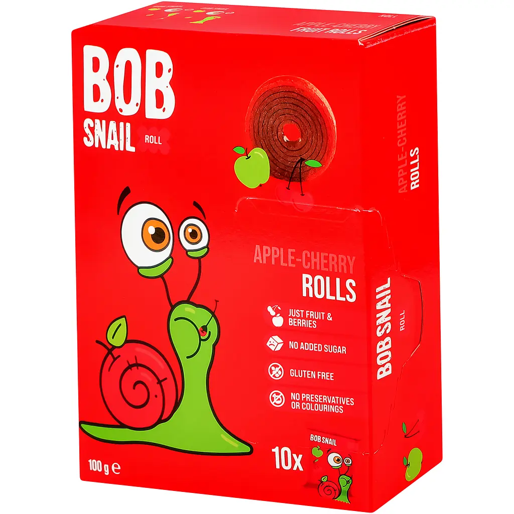 Фруктові яблучно-вишневі цукерки Bob Snail Roll 100 г (10 шт. х 10 г) - фото 4