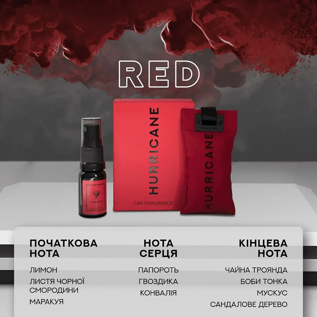 Автомобільне аромасаше Hurricane Red Mirror Standart [135334] - фото 2