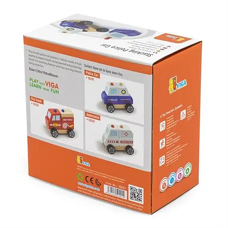 Пирамидка Viga Toys Полицейская машинка деревянная (50201FSC) - фото 4