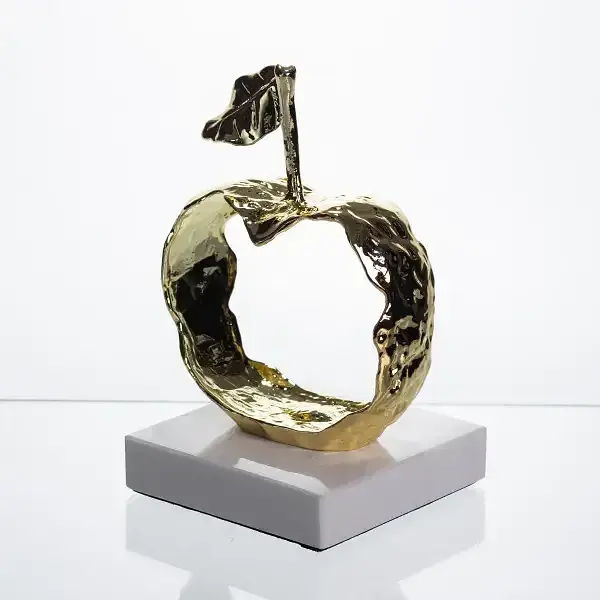 Декоративна фігурка Yiwu Apple 11х10х18 см металева статуетка колекційна для дому яблуко декор на камін HP-7-13 - фото 4