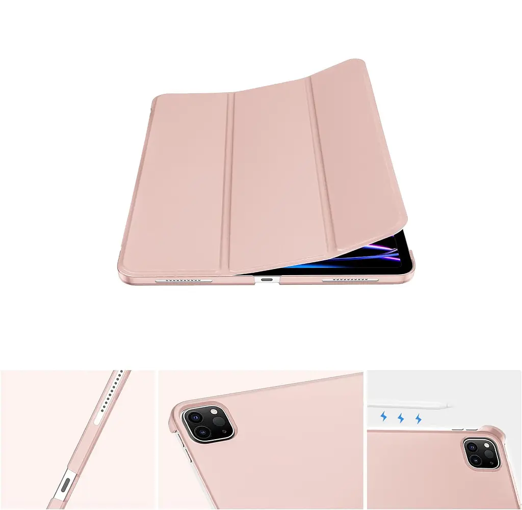 Чохол-книжка BeCover Tri Fold Hard для Apple iPad Pro 12.9 2020/2021/2022 Рожевий (711721) - фото 4