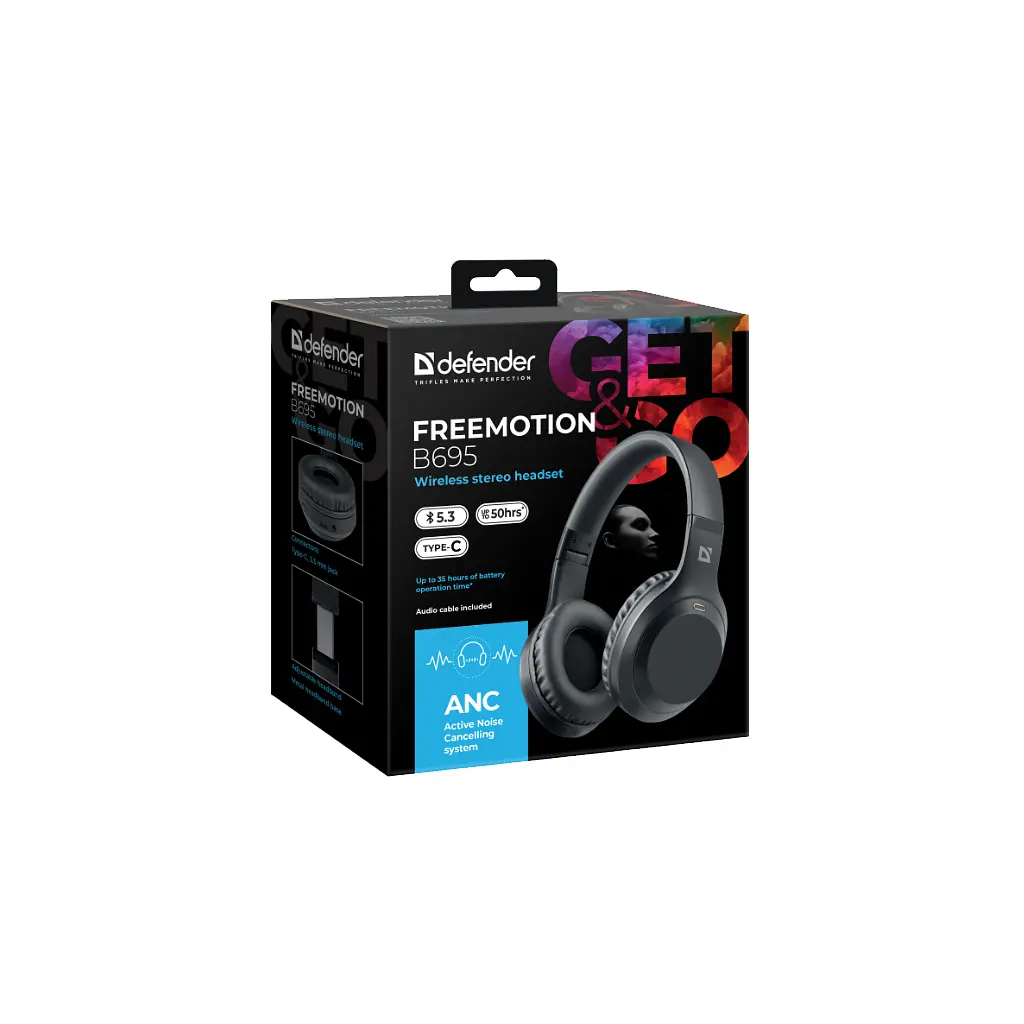 Навушники Defender FreeMotion B695 Bluetooth ANC Black (63695) - фото 2