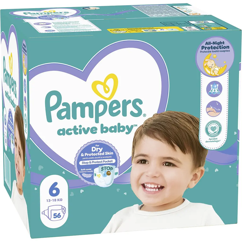 Набір підгузки Pampers Active Baby Розмір 6 (13-18 кг) 56 шт. - фото 2