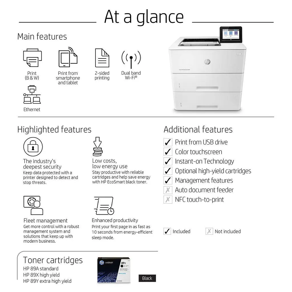 Принтер HP LJ Enterprise M507x (1PV88A) - фото 9