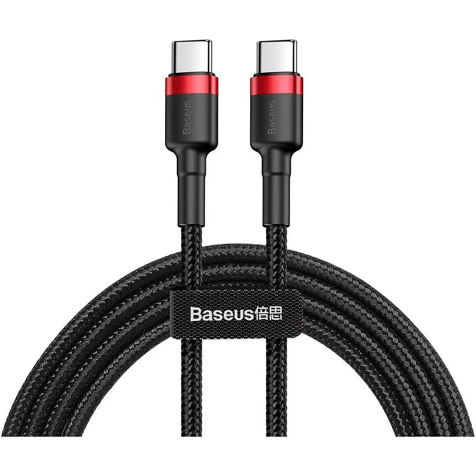 Кабель Baseus Cafule USB Type-C to USB Type-C PD2.0 100W 20W 2 м Black/Red (CATKLF-BL91) - фото 3