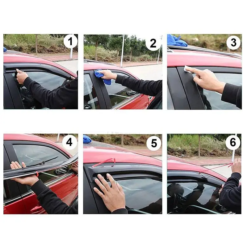 Дефлектори вікон вітровики Acrylic для Mitsubishi Lancer X 2007- Гнучкі - фото 8