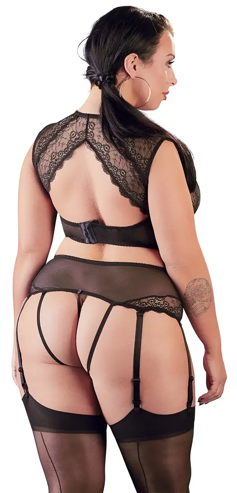 Комплект білизни Cottelli Curves Lace Set, 3XL (чорний) - фото 2