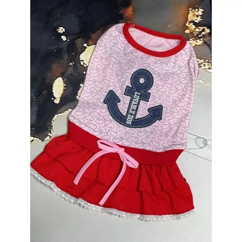 Сукня для собак "Naval maiden" червоний 4 Lovable Dog zoo0005963
