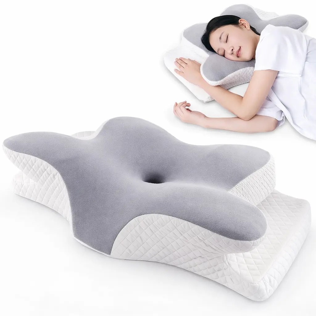 Ортопедична подушка для сну Метелик з ефектом пам'яті Memory Foam 50х30 см. Анатомічна подушка під шию
