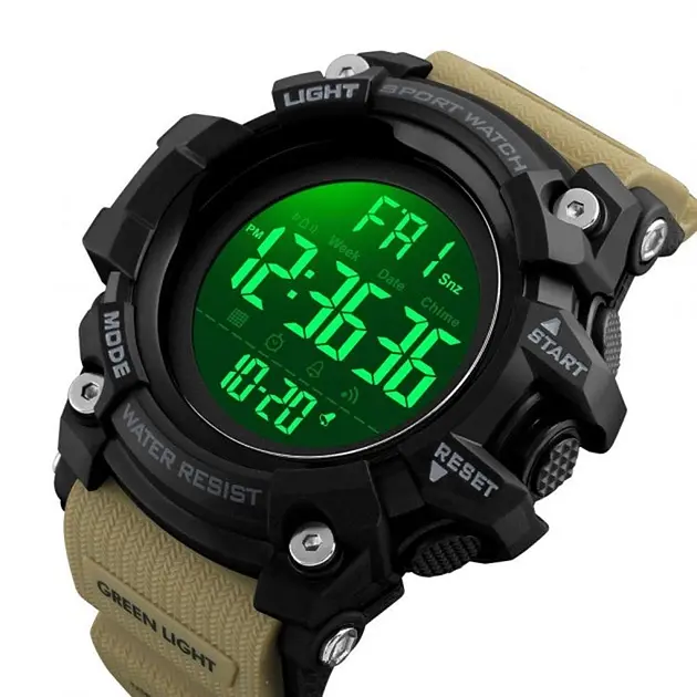 Наручний годинник чоловічий Skmei 1384 Khaki (12361) - фото 2