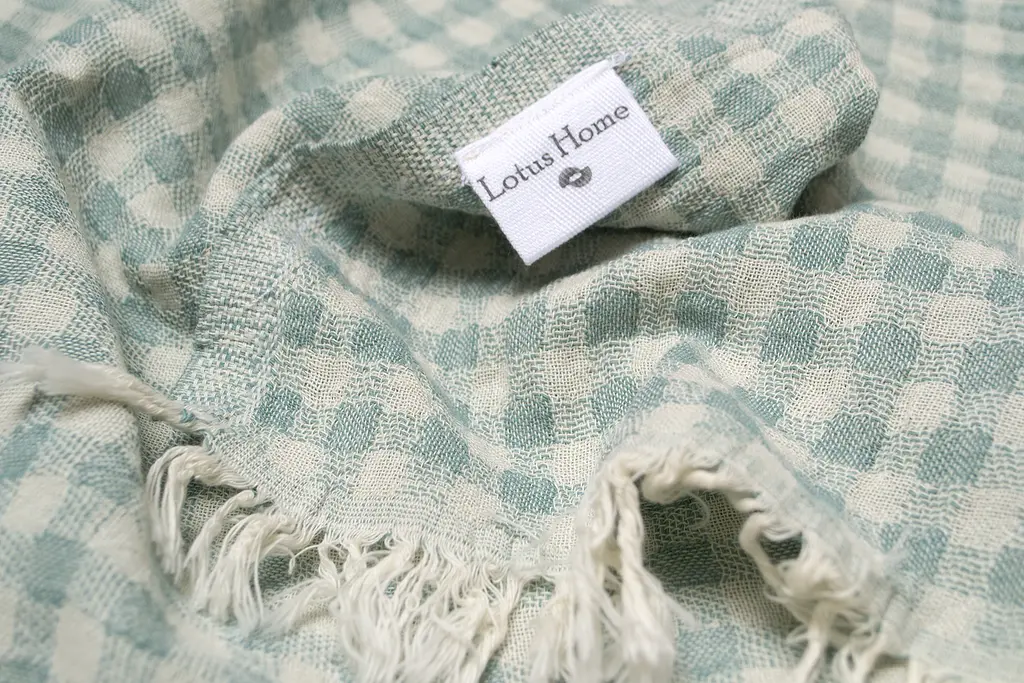 Покрывало Lotus Home - Checked Gingham зеленый 190x225 - фото 4