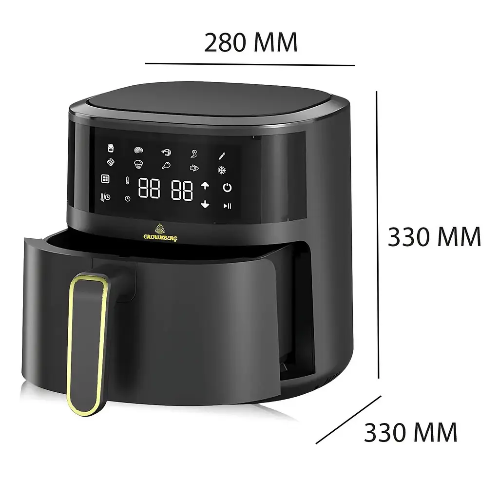 Аерофритюрниця безмасляна Crownberg CB-5550 на 5л електрична з сенсорним керуванням 2000Вт Чорний - фото 4
