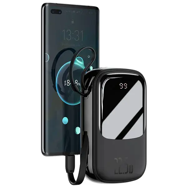 Портативна батарея Baseus Qpow Digital Display quick charg 20000 mAh 22.5 With Type-C Cable PPQD-I01 Black - фото 3