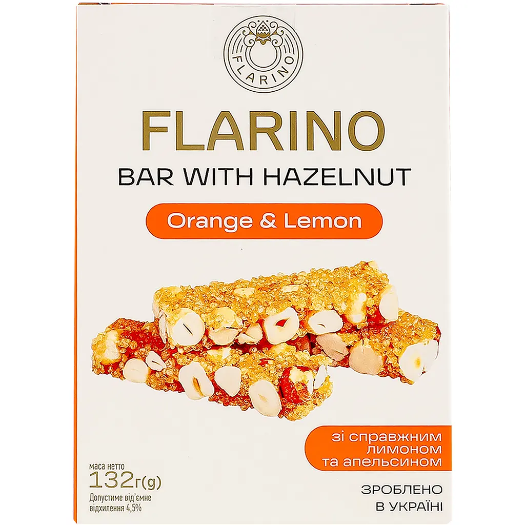 Батончики Flarino з фундуком, лимоном та апельсином 132 г (HLO-130) - фото 2
