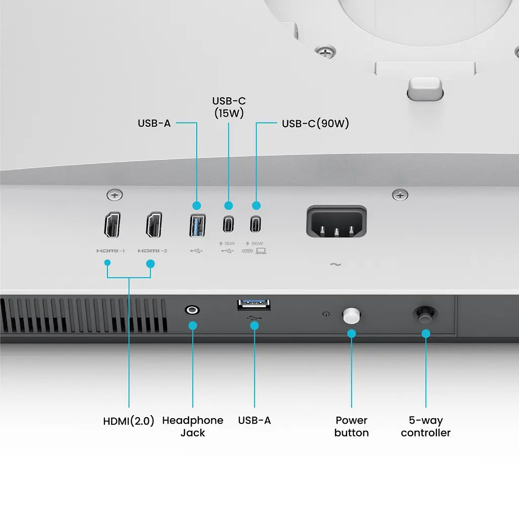 Монітор TFT 31.5 BenQ MA320UP, IPS, 4K, 2хHDMI, USB-C, HAS, Pivot, кільк., сріблясто-сірий - фото 3