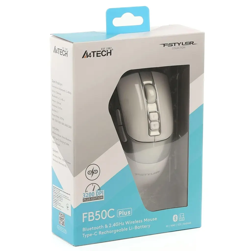 Миша A4Tech Fstyler FB50C Plus (White) (FB50C Plus (White)) - фото 11