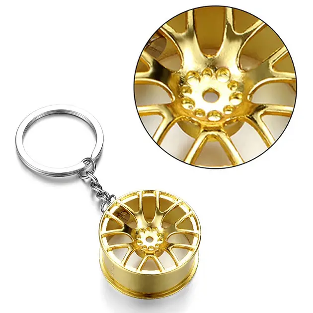 Брелок металевий Rexxon Wheel у формі колісного диска Золотий (4260404116868) - фото 4