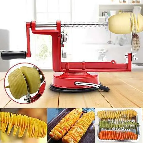 Машинка для спіральної нарізки картоплі Spiral Potato Slicer ∙ Картоплерізка ∙ Овочерізка ∙ Мультирізка спіраллю - фото 6