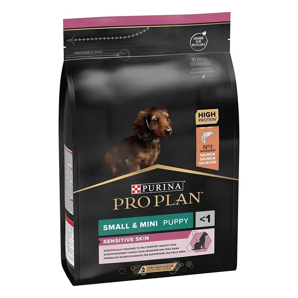 Сухий корм для цуценят дрібних порід із чутливою шкірою Purina Pro Plan Small & Mini Puppy Sensitive з лососем 3 кг 12272619 - фото 2