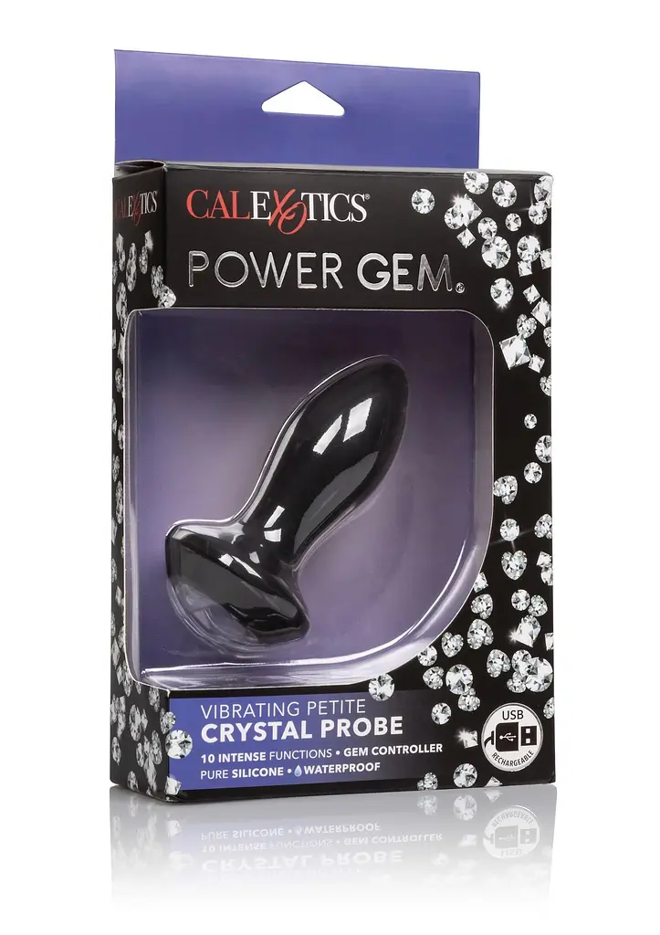 Анальна пробка Calexotics Petite Crystal Probe, 9.5 см (чорний) - фото 2
