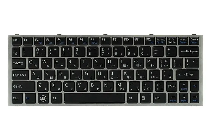 Клавiатура для ноутбука SONY YB YA чорний, сiрий фрейм (KB311934)