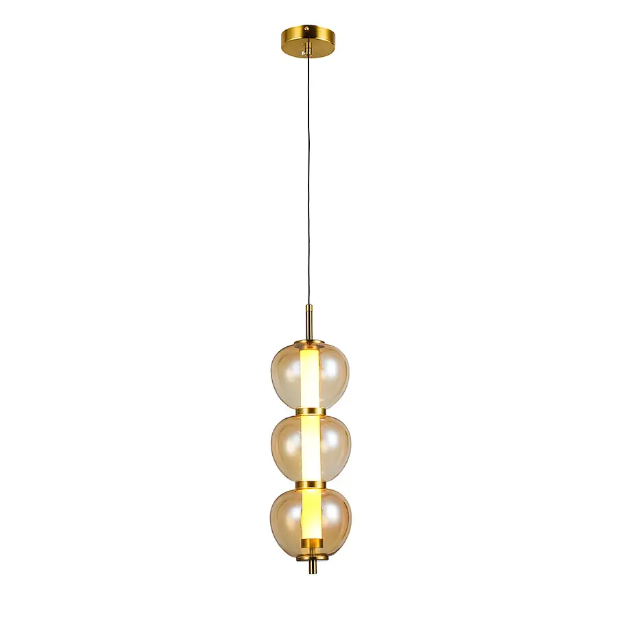 Світильник підвісний LED Levistella 800P3055 (130x330) AM, 5W, бронзовий, коричневий абажур, сучасний стиль - фото 2