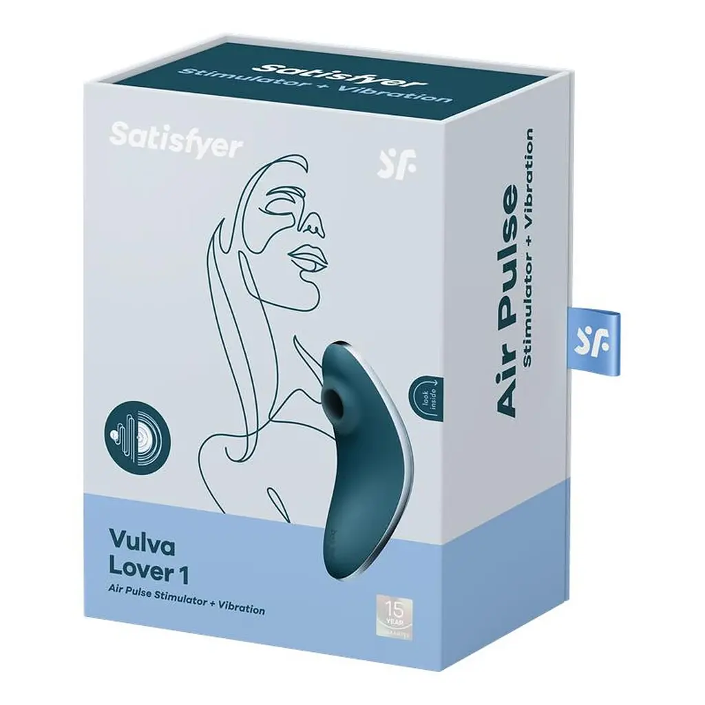 Вакуумний стимулятор клітора з вібрацією Satisfyer Vulva Lover 1 блакитний - фото 7