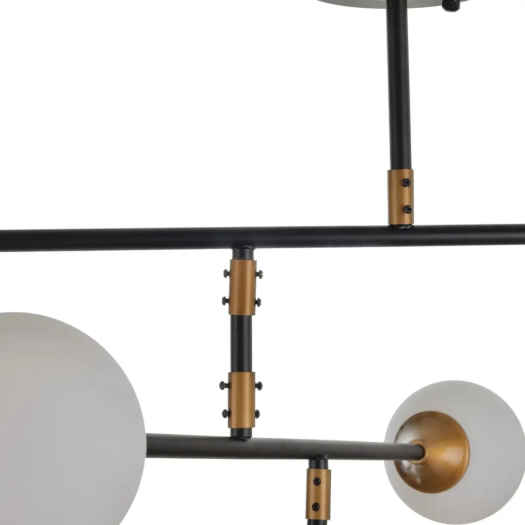 Люстра Brille потолочная молекула в зал E27 60W BK (BL-906C/6) - фото 7