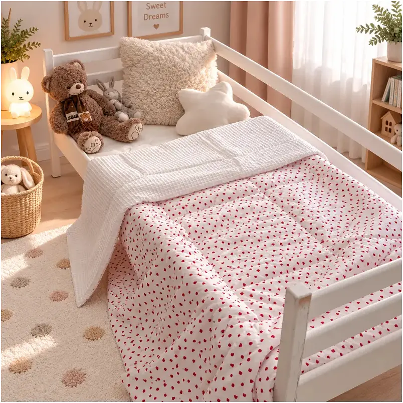 Плед дитячий MirSon Poplin Waffle Little hearts 90х110 см (2200013893561) - фото 6