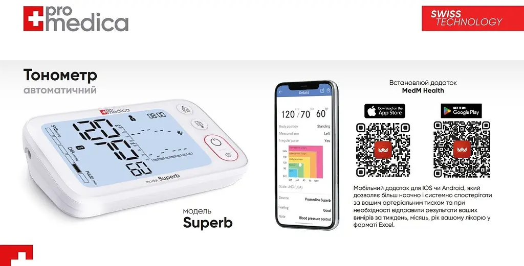 Тонометр ProMedica Superb Smart Type-C автоматический на плечо с адаптером - фото 5