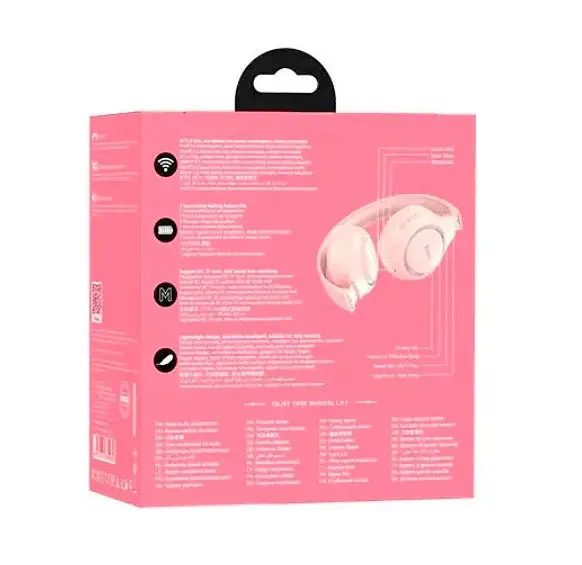Наушники Hoco Bluetooth W41 Charm BT headphones розовые - фото 3