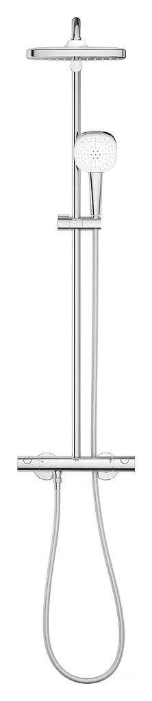 Душова система з термостатом для настінного монтажу Grohe Tempesta System 250 Cube 26689001, Хром - фото 3