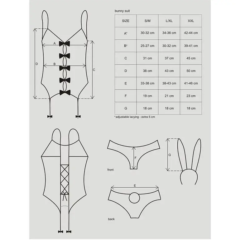 Эротический костюм зайки Obsessive Bunny suit 4 pcs costume pink S/M - фото 7