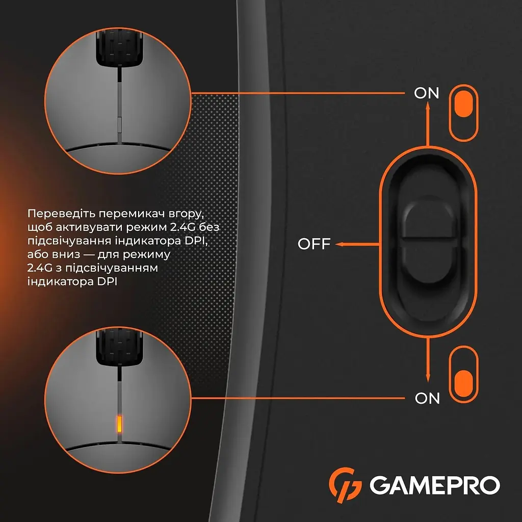 Миша GamePro GM990B Wireless Black [126089] - фото 6