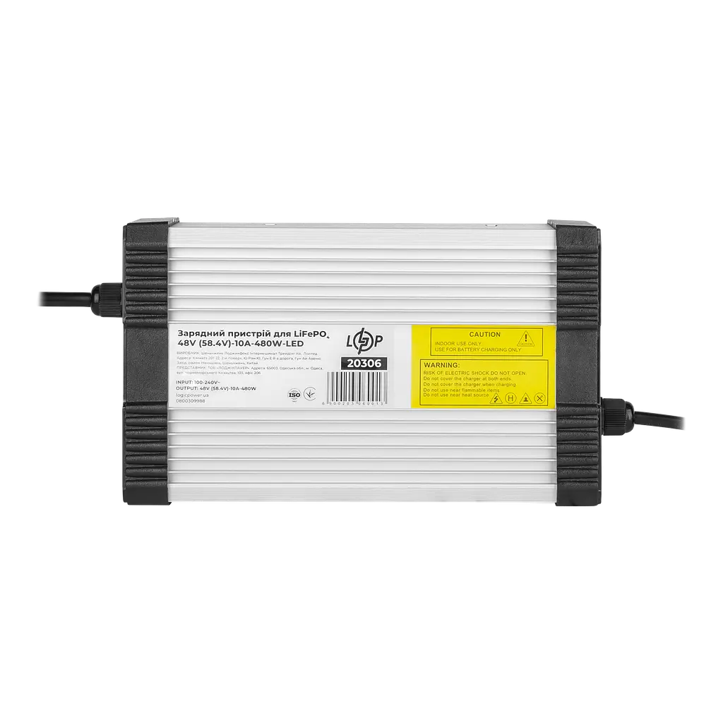 Зарядний пристрій для акумуляторів LiFePO4 48V (58.4V)-10A-480W-LED - фото 3