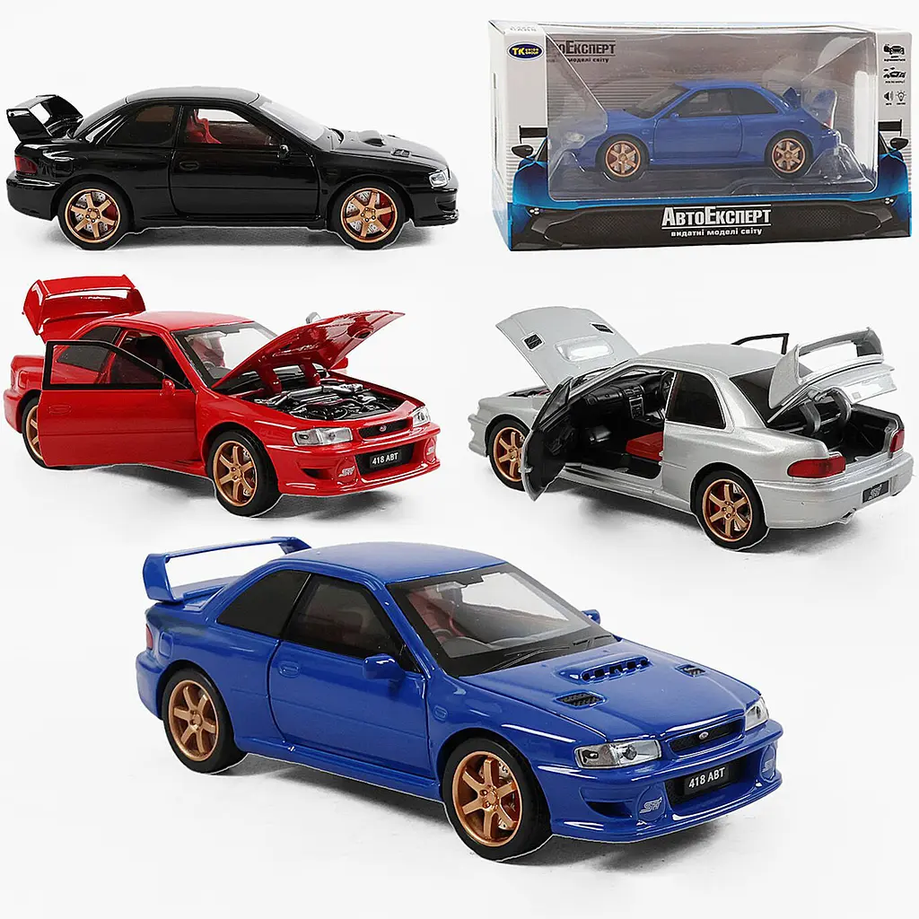 Колекційна металева модель автомобіля АвтоЕксперт Subaru Impreza з інерцією, світлом та звуком 1:32 - фото 9