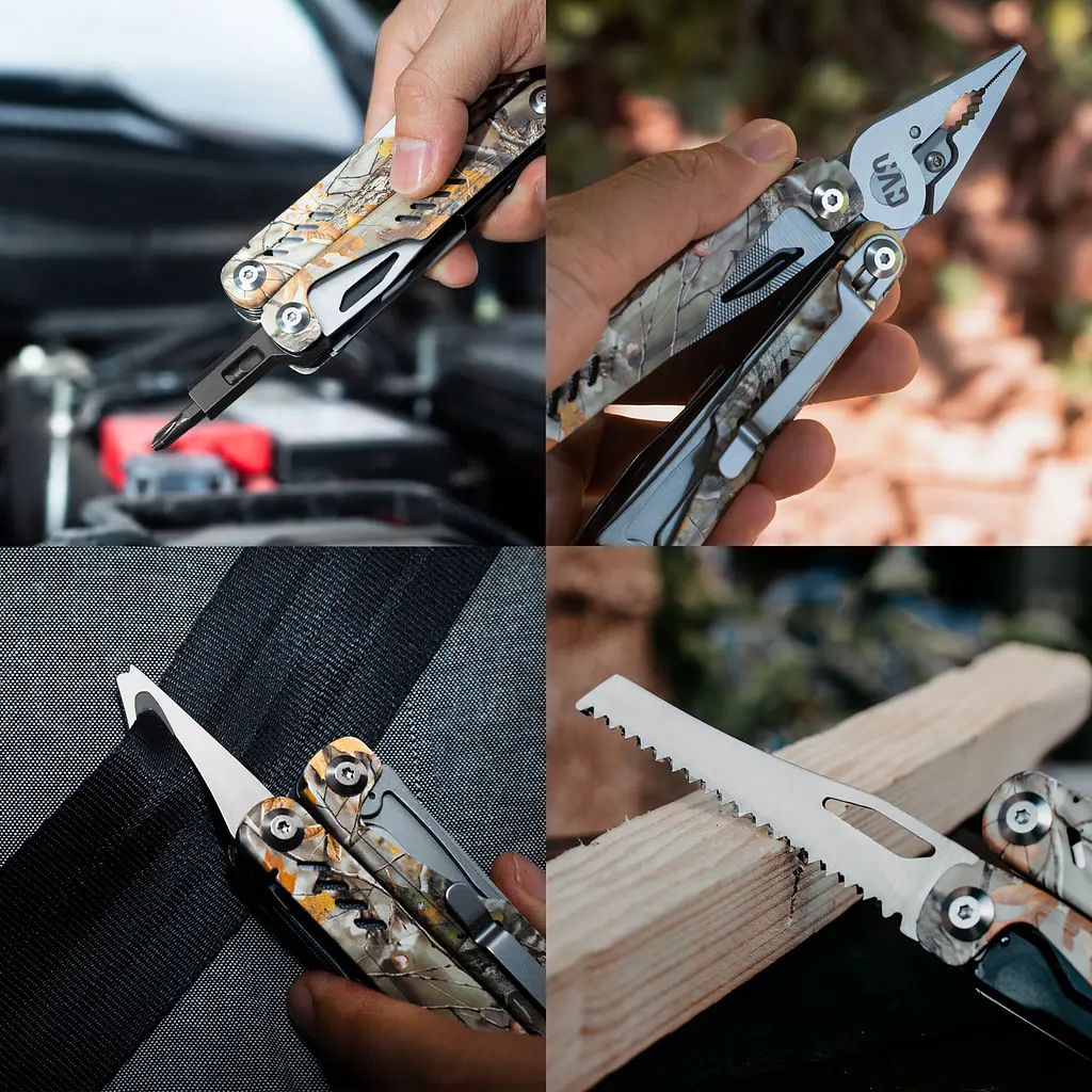 Мультитул UAD ForestPro 19 інструментів сталевих мультикам Камуфляж - фото 7