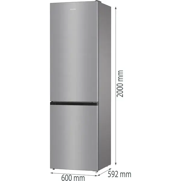 Холодильник Gorenje з нижн. мороз. камерою 200х60х60 см 2 двері 235(96)л А++ NoFrost+ сірий - фото 6