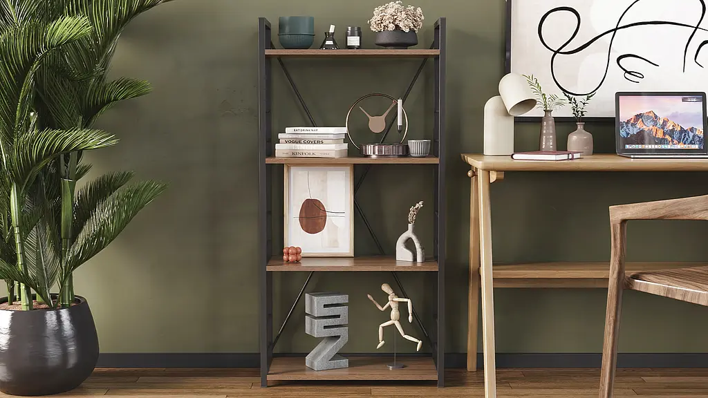 Етажерка 4/60 Ferrum-decor Серії Коннект 120x60x28 чорний ДСП Дуб Сонома Трюфель 16мм (FRD-104240) - фото 6