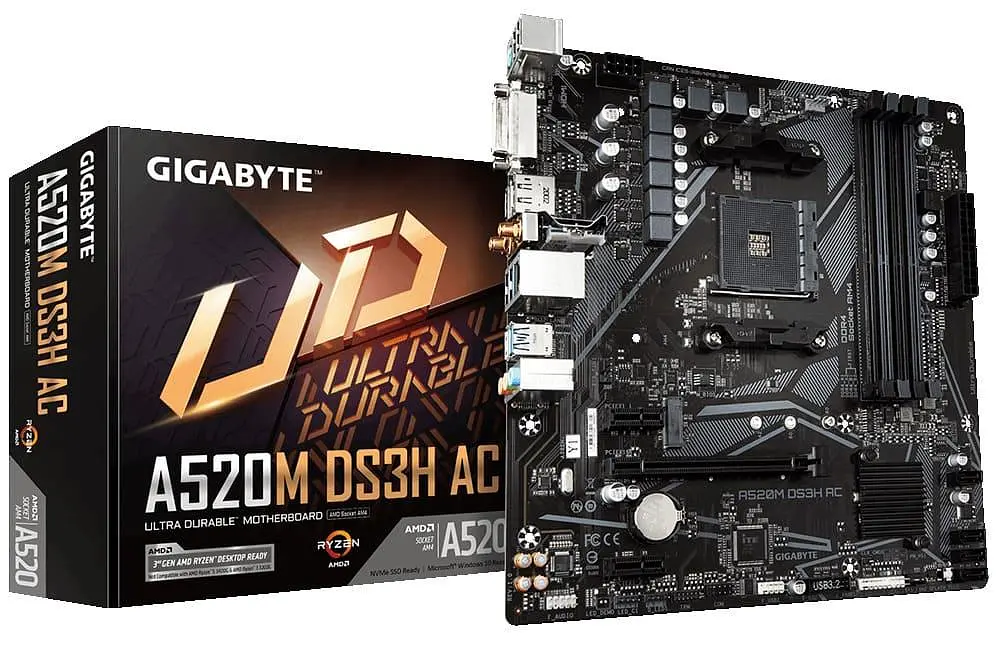Материнська плата Gigabyte A520M DS3H AC (A520M DS3H AC) (Socket AM4, AMD A520, Micro-ATX) - фото 5