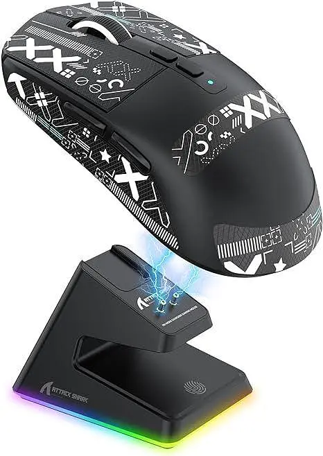 ATTACK SHARK X6 Black + Зарядна станція RGB | Сенсор PAW3395 | 65 годин акум - фото 2