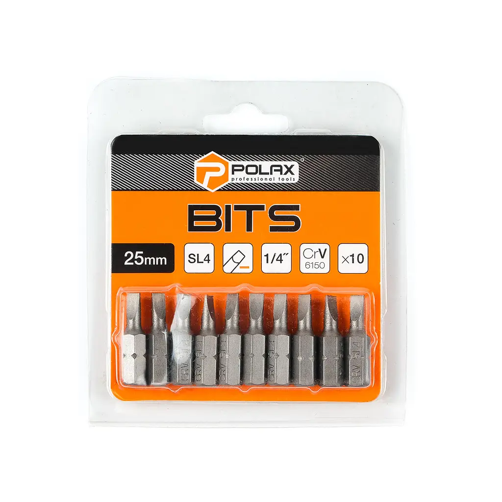 Біта сталева Polax 25 мм SL4 1/4" ,10 шт (51-068) - фото 2