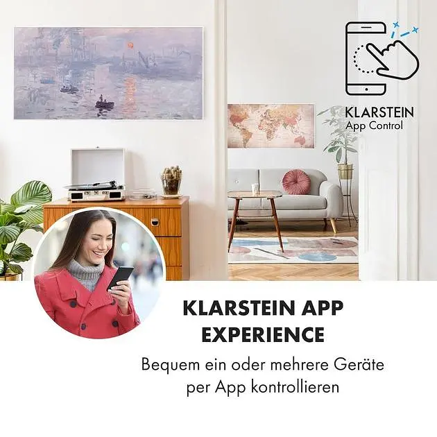 Инфракрасный обогреватель Klarstein Wonderwall Air Art Smart 700Вт (10035133) - фото 3