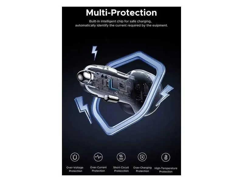 Автомобільний зарядний пристрій UGREEN EC307 30 W 1xUSB-A, 2xUSB-C Car Charger Gray (45843) - фото 4