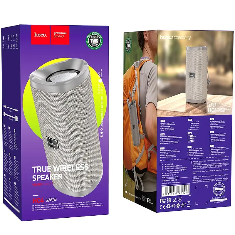 Портативна акустика Hoco Portable Speaker HC4 [Bella Grey] [72644] - фото 4